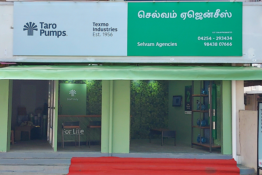 Taro Pumps dealer Selvam Agencies Mettupalayam front view