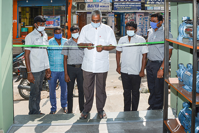Taro Pumps dealer Amudha Machinery ribbon cutting