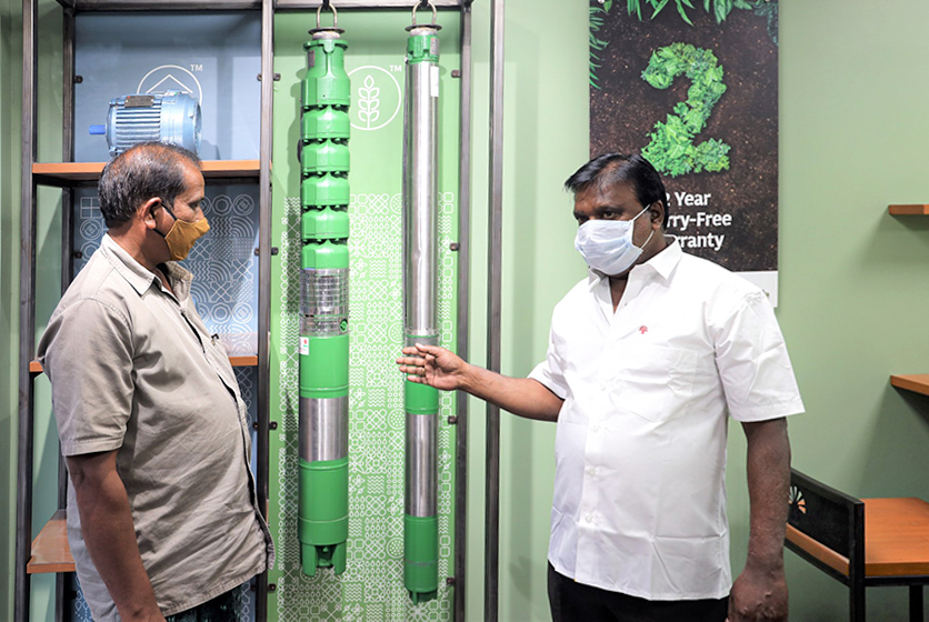 Taro Pumps dealer Sri Venkatrama Traders with customer