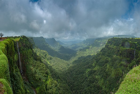 A view of a mountain valley