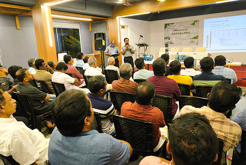 Taro Pumps sales manager conducting mechanics meet