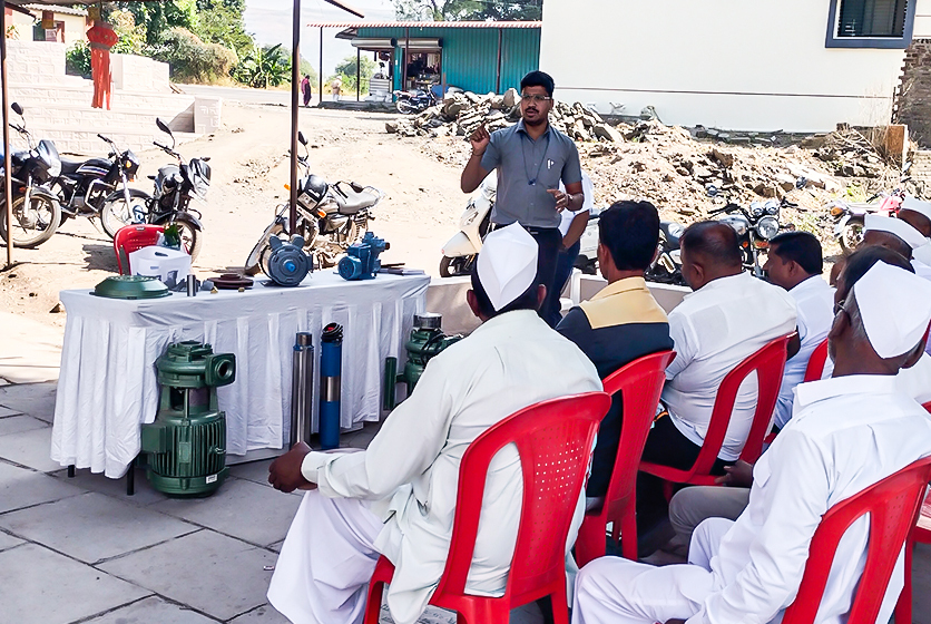 Taro Pumps sales manager conducting customers meet