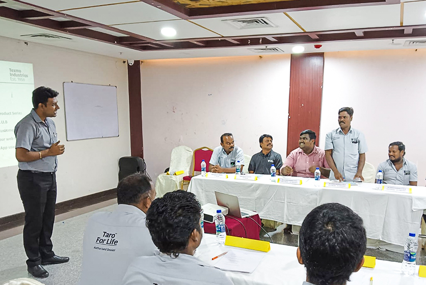 Taro Pumps sales manager conducting dealer staff training