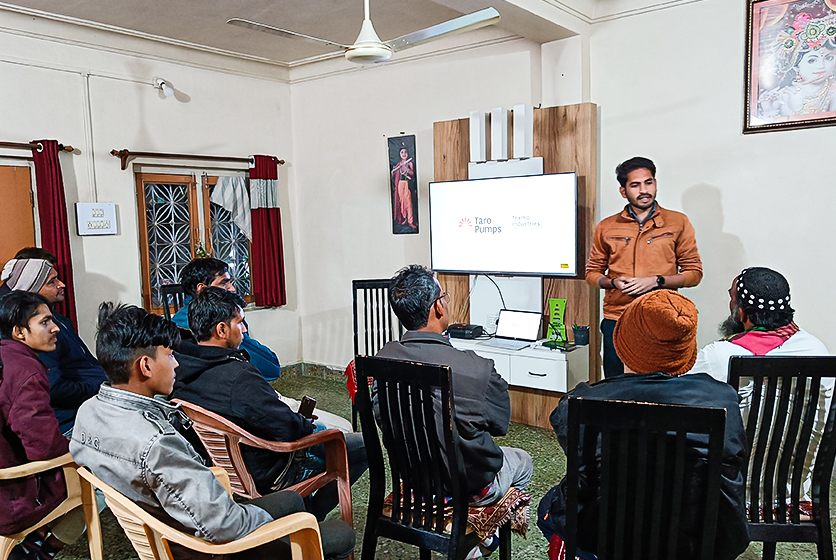 Taro Pumps sales manager conducting mechanics meet