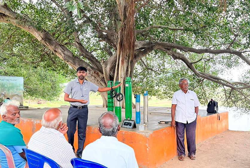 Taro Pumps sales manager explaining Taro Pumps products to customers