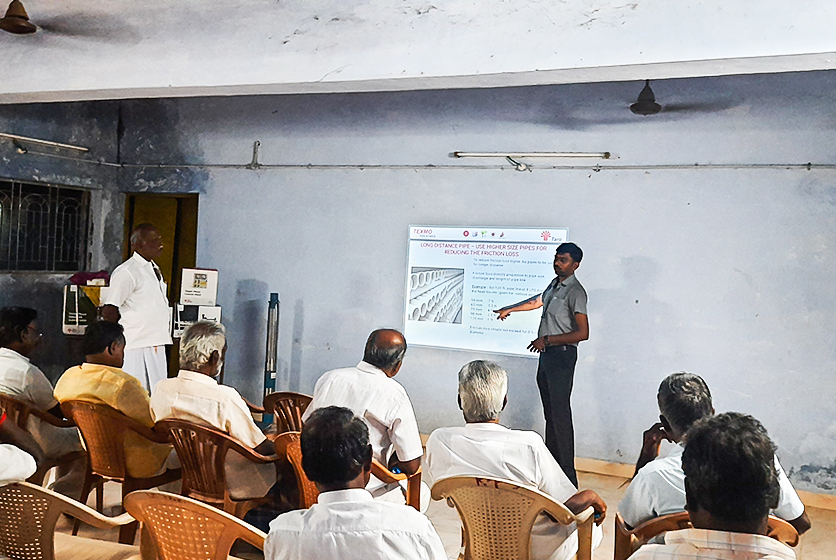 Taro Pumps sales manager explaining Taro Pumps products to customers