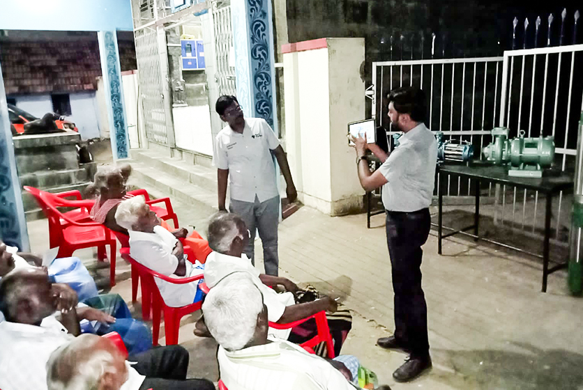Taro Pumps sales manager conducting customers meet