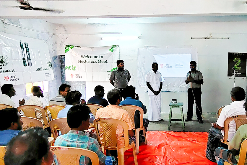 Taro Pumps sales manager conducting mechanics meet