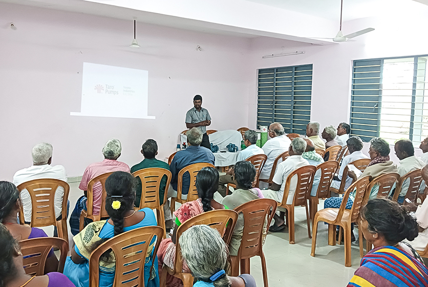 Taro Pumps sales manager conducting customers meet