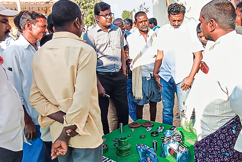Taro Pumps sales manager explaining Taro Pumps products to customers