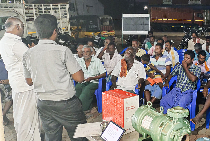 Taro Pumps manager conducting customers meet