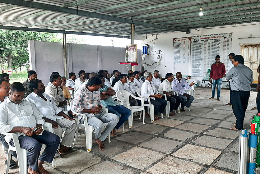 Taro Pumps manager conducting customers meet