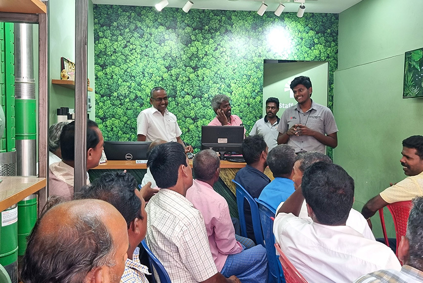 Taro Pumps manager conducting customers meet