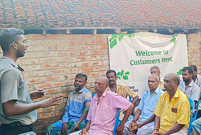 Taro Pumps manager conducting customers meet