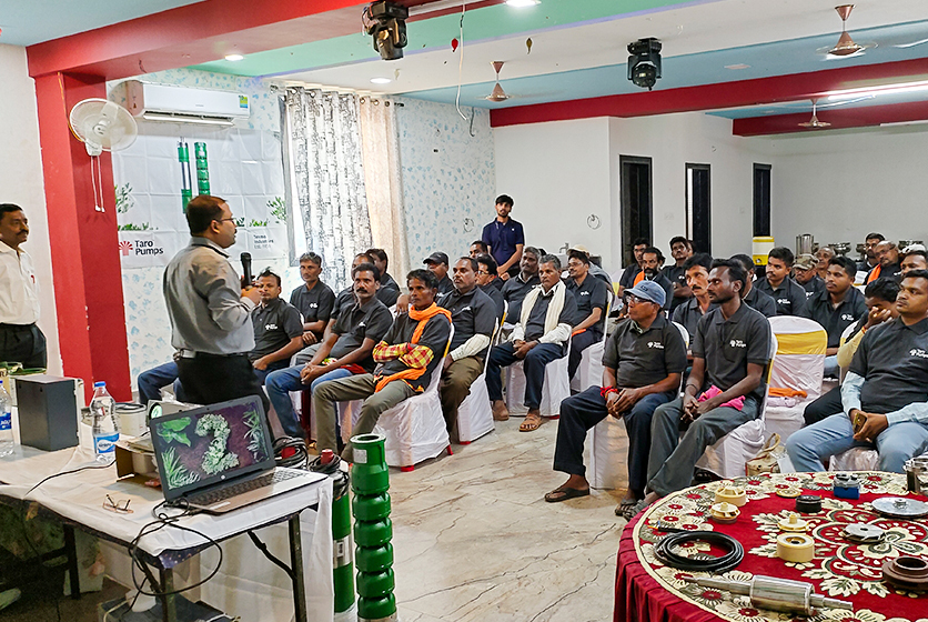 Taro Pumps manager conducting mechanics meet