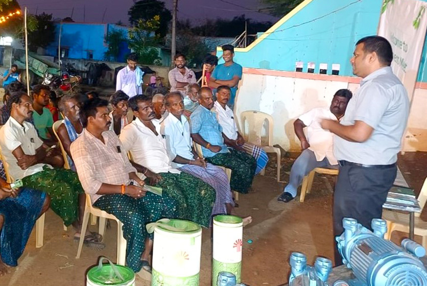 Taro Pumps manager conducting customers meet