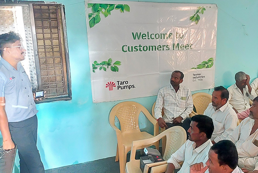 Taro Pumps manager conducting customers meet