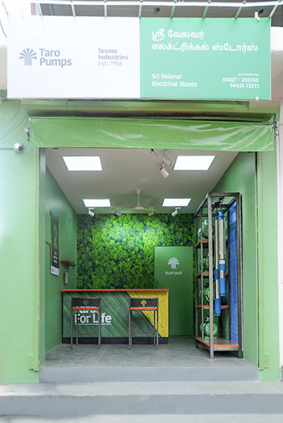 Taro Pumps dealer Sri Velavar Electrical Stores Launch front view