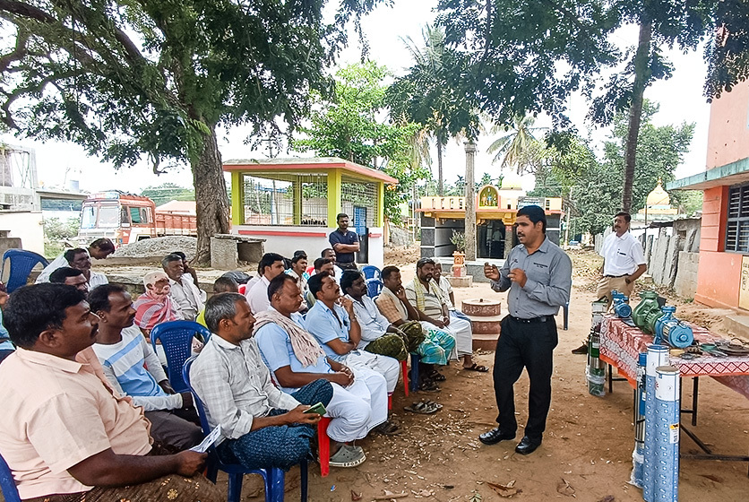 Taro Pumps manager conducting customers meet