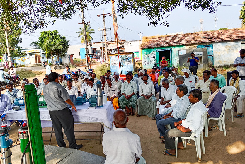 Taro Pumps manager conducting customers meet