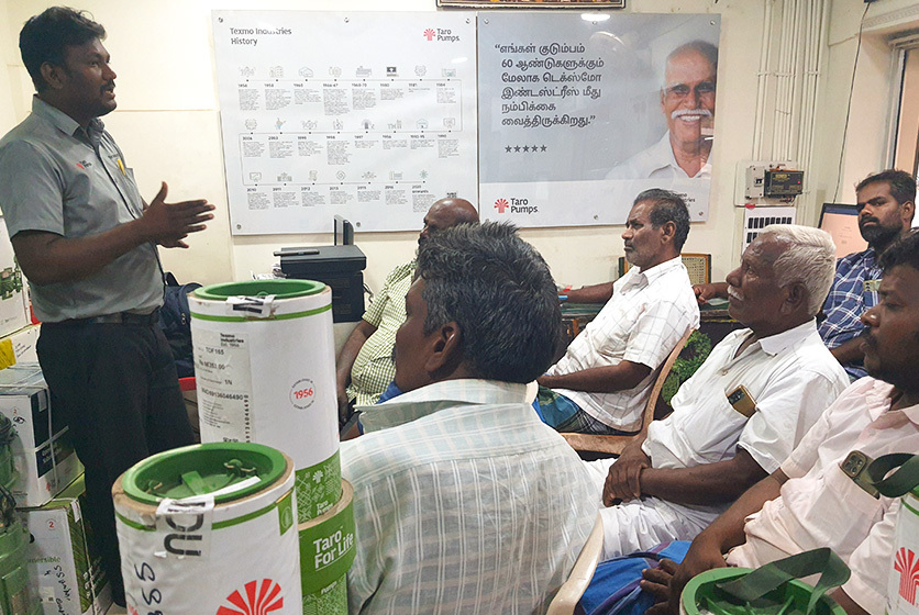 Taro Pumps manager conducting mechanics meet