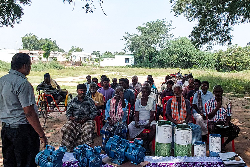 Taro Pumps manager conducting customers meet