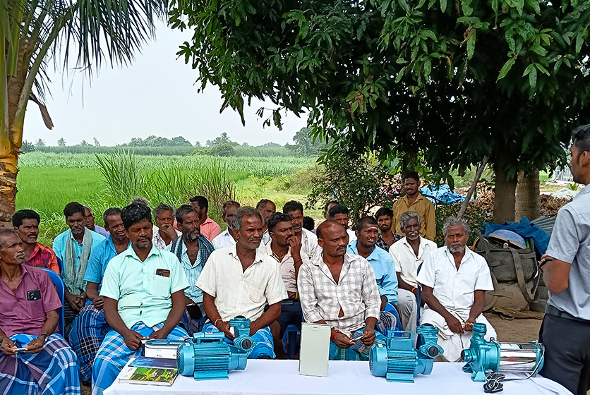 Taro Pumps manager conducting customers meet