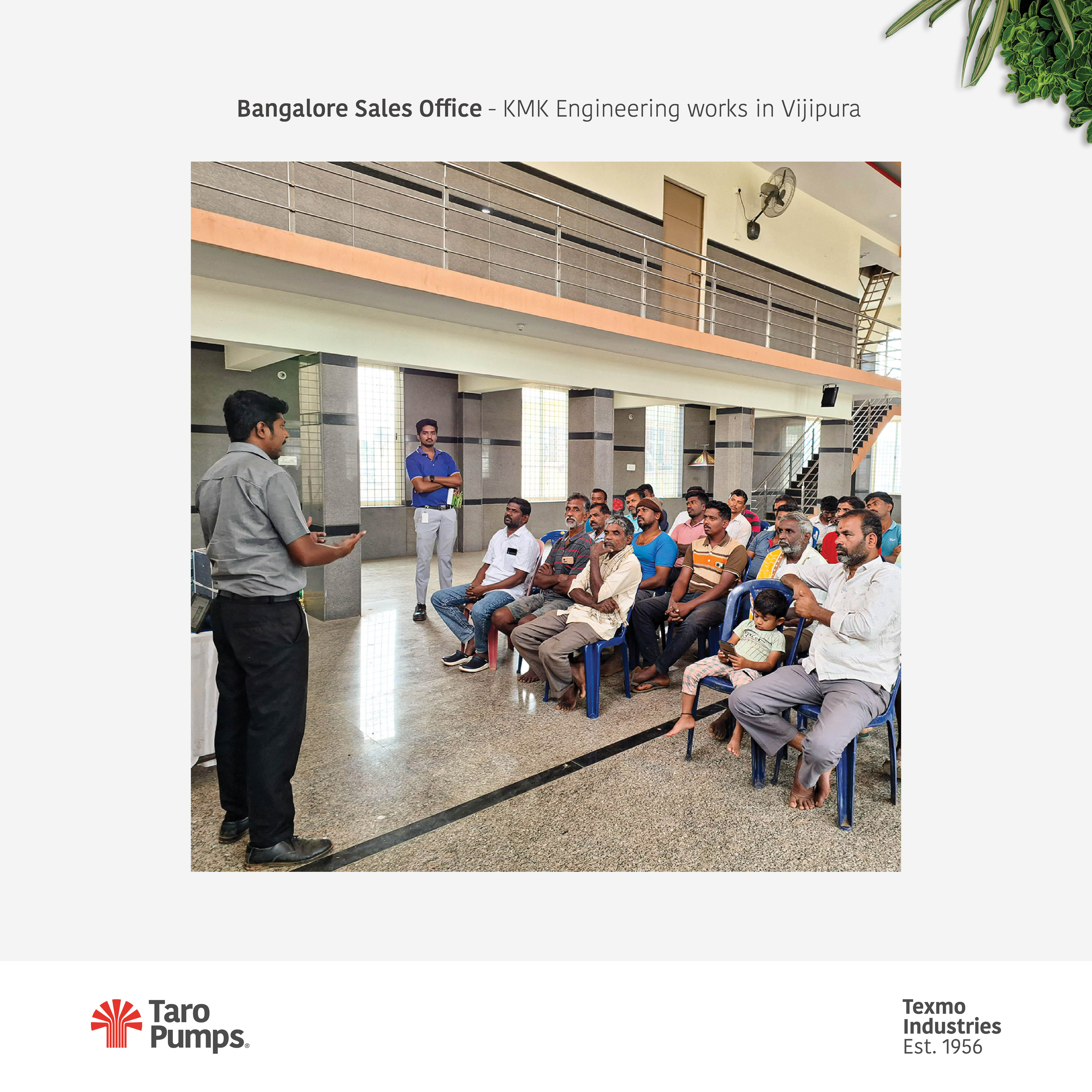 Taro Pumps manager conducting customers meet